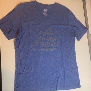 Blue V-Neck Graphic Tee